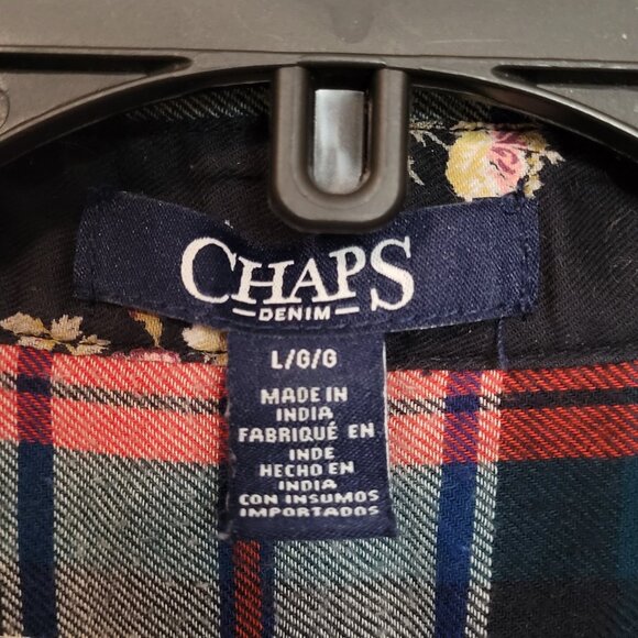 Chaps Ralph Lauren Women's Long Sleeve Plaid Shirt ~ Boyfriend Cut ~ Sz. Large ~ - Picture 4 of 4